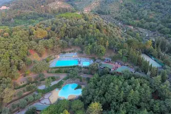 Panoramablick vom Camping Il Fontino in der toskanischen Maremma in Scarlino Grosseto