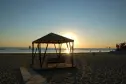 Blick auf den Strand bei Sonnenuntergang vom Camping Riccardo in Igea Marina