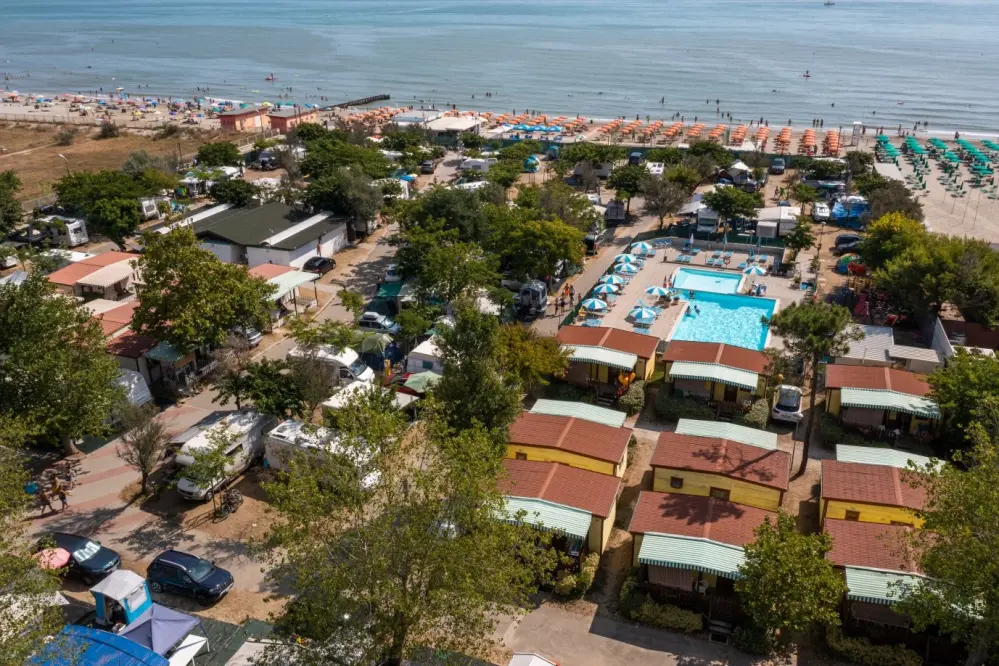 Panoramablick vom Camping Villaggio Pineta in der Emilia-Romagna