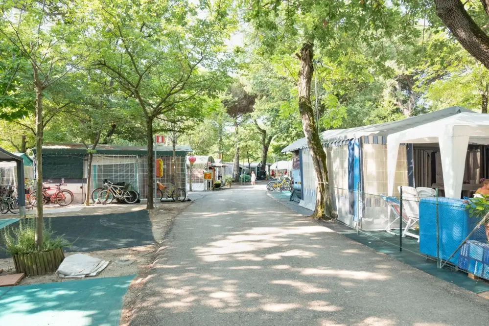 Blick auf den Internationalen Camping Lido di Savio in der Emilia-Romagna