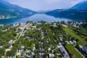 view of the caldonazzo lake from the camping al pescatore in Trentino