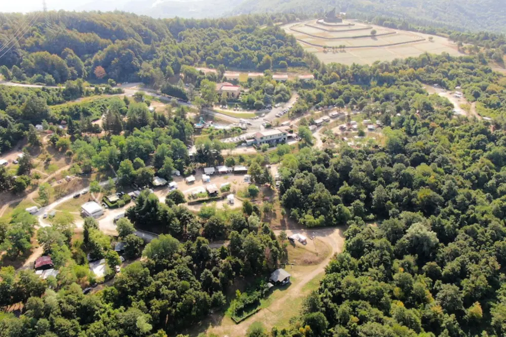 view of the camping La Futa on the hills of Tuscany