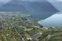 Panoramablick auf den Campingplatz Pian D'Oneda am Idrosee