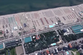 panoramic view of the Adriatico camping village in Sottomarina di Chioggia in Veneto