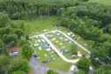 View of the Curraghchase Caravan & Camping Park on the edge of the Curraghchase forest in Ireland