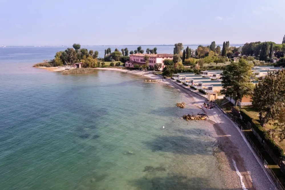 View of the Desenzano Camping Village on Lake Garda in Lombardy