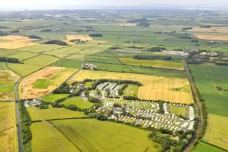 View of Eastham Hall Holiday Park in the English countryside