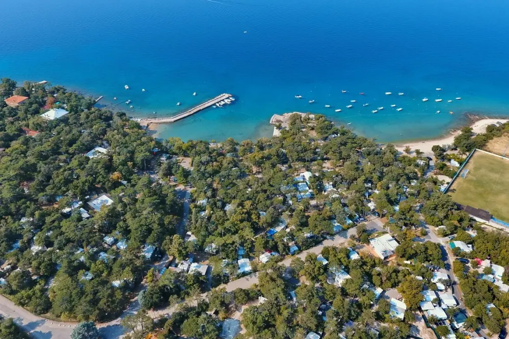 Overview of Kamp Oštro on the Adriatic Sea in Croatia