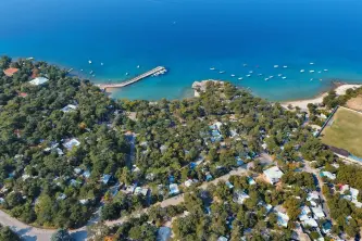 Overview of Kamp Oštro on the Adriatic Sea in Croatia