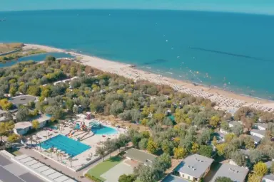 panoramic view of Stork Camping Village with the beach on the Abruzzo coast