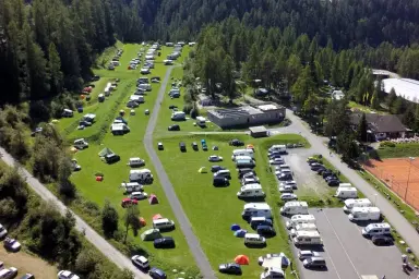 Panoramic view of TCS Camping Scoul in Switzerland