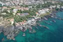 Panoramisch zicht op camping Jonio op Sicilië