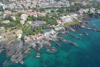 Panoramisch zicht op camping Jonio op Sicilië