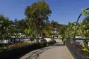 uitzicht op de bungalows op de Ligurische heuvels van camping Marino in Diano Marina in Ligurië