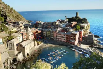 Panoramisch uitzicht op de camping Valdeiva in Ligurië